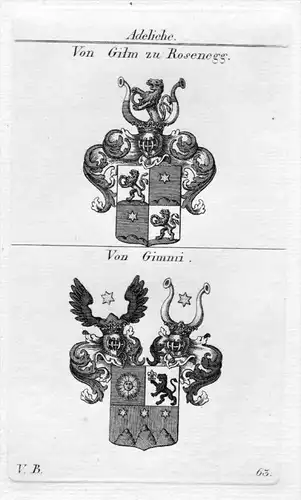 Gilm / Gimmi - Wappen Adel coat of arms heraldry Heraldik Kupferstich