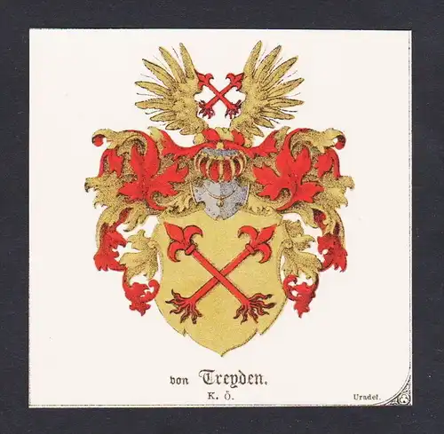 . von Treyden Wappen Heraldik coat of arms heraldry Lithographie