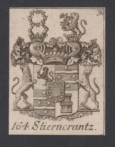 Stierncrantz Wappen vapen coat of arms Genealogie Heraldik Kupferstich