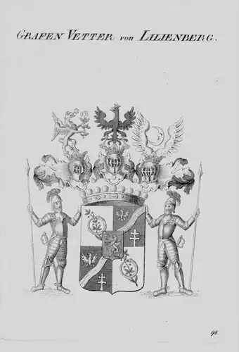 Vetter Lilienberg Wappen Adel coat of arms heraldry Heraldik Kupferstich