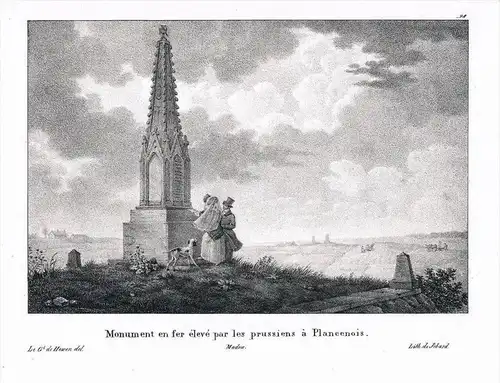 Plancenoit Planchenois Brabant Wallon engraving Original Lithographie