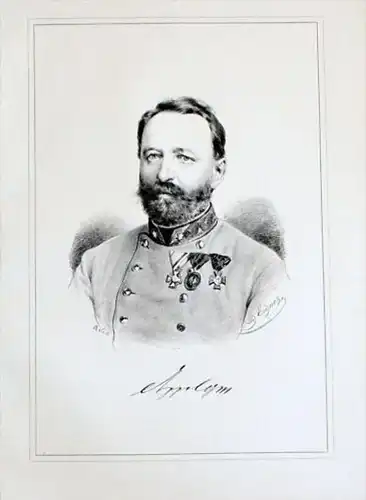 Josef Ritter von Appel Feldmarschall Portrait Lithographie litho