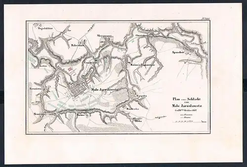 Malo-Jaroslawetz Wjasma Schlacht battle Karte map engraving