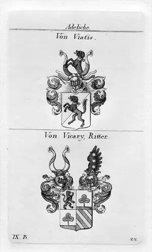Viatis Vicary - Wappen Adel coat of arms heraldry Heraldik Kupferstich