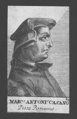 Marcantonio Casanova Dichter poet Rom Roma Italien Kupferstich Portrait