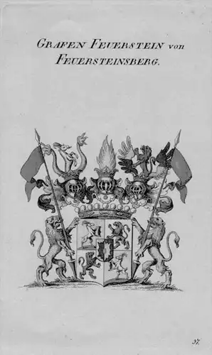 Feuersteinsberg Wappen Adel coat of arms heraldry Heraldik Kupferstich