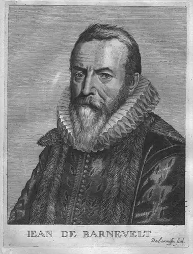 Jean de Barnevelt - Johan van Oldenbarnevelt (1547 - 1619) Holland Portrait  gravure