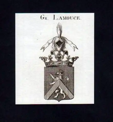 Grafen Lamouce Heraldik Kupferstich Wappen