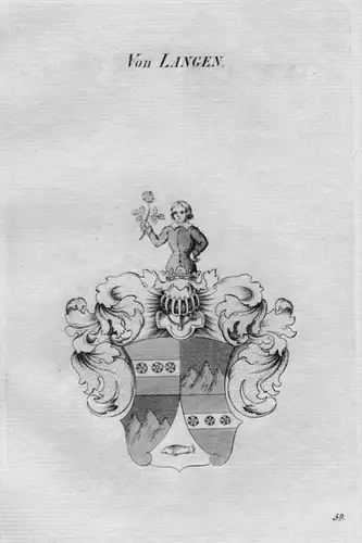 Langen Wappen Adel coat of arms heraldry Heraldik crest Kupferstich