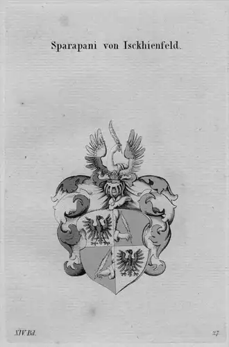 Isckhienfeld Wappen Adel coat of arms heraldry Haraldik Kupferstich
