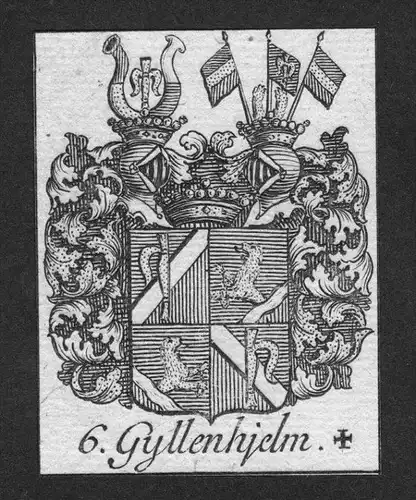 - Gyllenhjelm Wappen vapen coat of arms Heraldik Genealogie Kupferstich