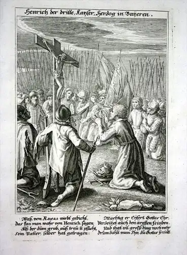 Heinrich der dritte Kayser Herzog in Bayeren - Heinrich III Bayern Kupferstich Heiliger Heiligenbild