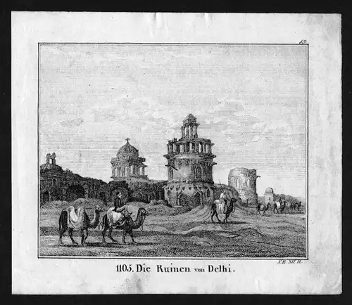 Delhi India Indien Lithographie Lithograph