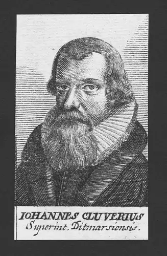 Johannes Clüver Theologe Professor Dithmarschen Kupferstich Portrait