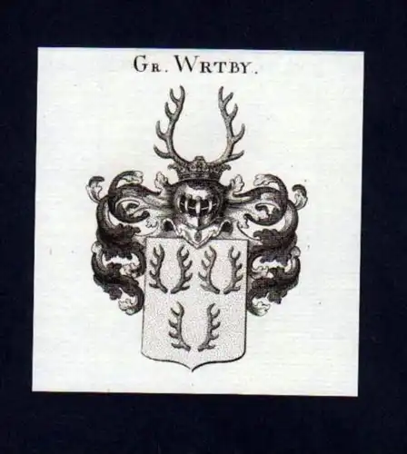 Grafen Wrtby Heraldik Kupferstich Wappen