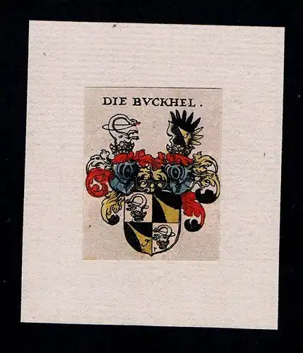 . - von Buckhel Wappen Adel coat of arms heraldry Heraldik Kupferstich
