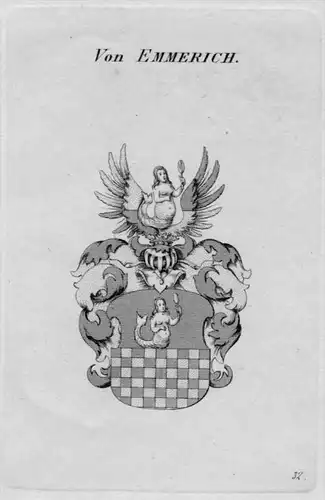 Emmerich Wappen Adel coat of arms heraldry Heraldik crest Kupferstich