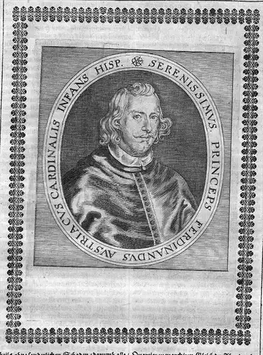 Fernando de Austria Espana Kupferstich Portrait engraving