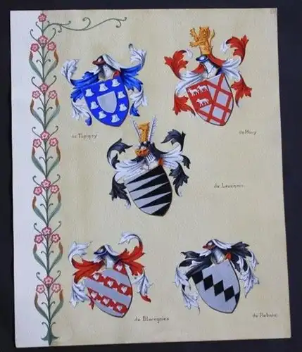 Tupigny Mouy Lausnais Rebaix Blaregnies  Blason Wappen heraldique heraldry