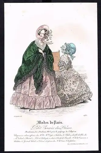 Biedermeier Mode Kupferstich victorian fashion  Paris etching