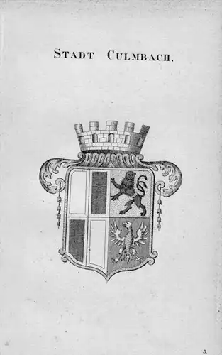 Stadt Culmbach Wappen Adel coat of arms heraldry Heraldik Kupferstich