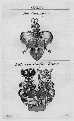 Grainger Gugler Wappen Adel coat of arms heraldry Heraldik Kupferstich