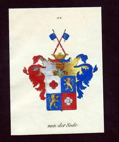 von der Sode Original Wappen Lithographie