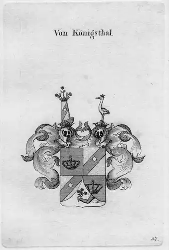 Königsthal Wappen Adel coat of arms heraldry Heraldik crest Kupferstich