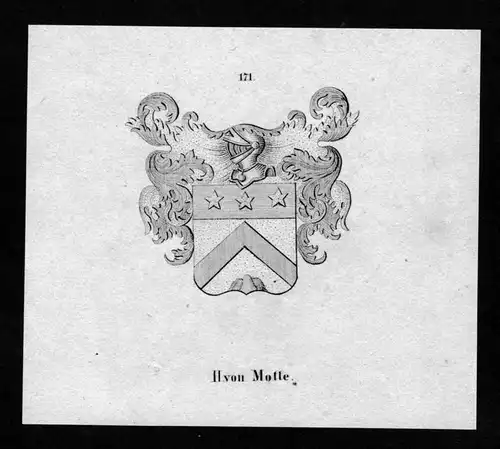 von Motte Wappen Adel coat of arms heraldry Heraldik Lithographie