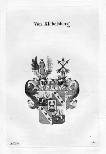 Klebelsberg Kleblsperg Wappen coat of arms heraldry Heraldik Kupferstich