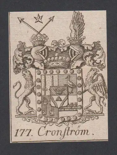 Cronström Wappen vapen coat of arms Genealogie Heraldik Kupferstich