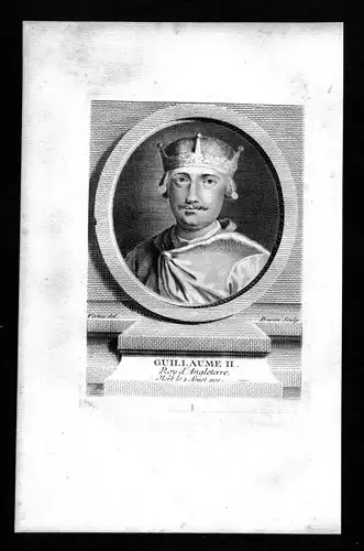 Wilhelm II William König England Kapetinger Kupferstich Portrait