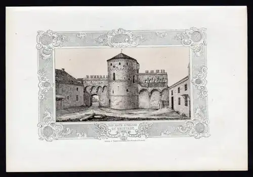 Neustadt-Glewe Altes Schloss - Mecklenburg Lithographie Ansicht.