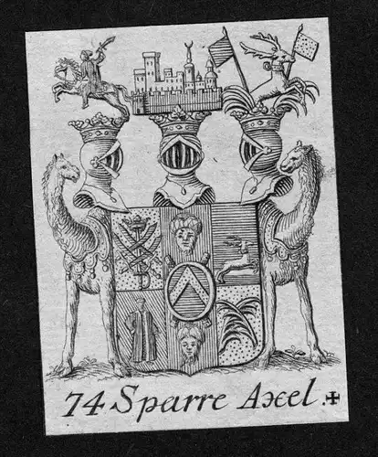 - Sparre Axel Wappen vapen coat of arms Genealogie Heraldik Kupferstich