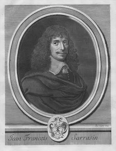Jean Francois Sarrasin (1611-1654) Sarasin Author writer auteur - Portrait Wappen Kupferstich