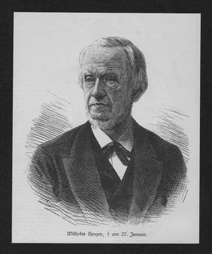 Wilhelm Henzen Epigraphiker Epigraphik Portrait Holzstich wood engraving