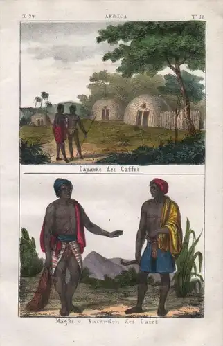 - Xhosa Bantu Eastern Cape Africa people costume Lithograph Negro natives