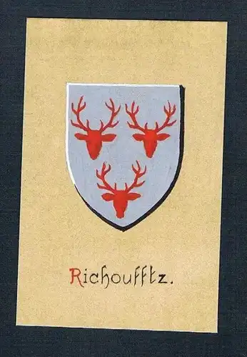 19. / 20. Jh. - Richoufftz Blason Aquarelle Wappen Heraldik coat of arms