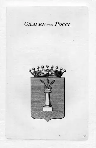 Pocci Adel Wappen coat of arms heraldry Heraldik Kupferstich