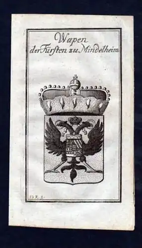 Mindelheim Fürsten Schwaben Kupferstich Wappen