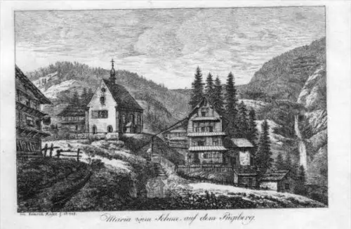 Rigi Maria Schnee Schwyz Schweiz Kupferstich