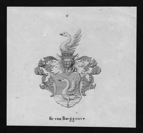 von Borggrave Wappen Adel coat of arms heraldry Heraldik Lithographie