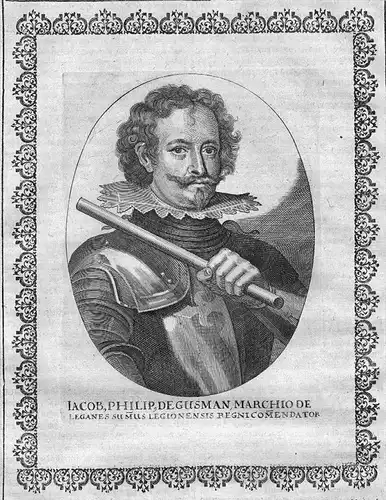 Diego Felipez de Guzman (1580-1655) Kupferstich Portrait engraving