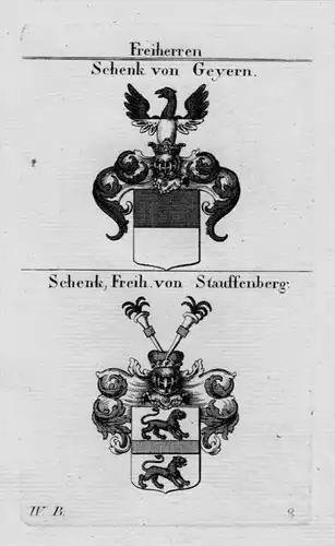 Schenk Wappen Adel coat of arms heraldry Heraldik crest Kupferstich