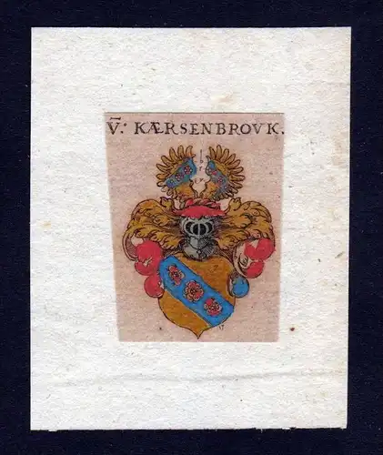 h. von Kärsenbrouk Wappen Adel coat of arms heralrdy Heraldik Kupferstich