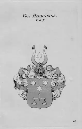 Hierneiss Wappen Adel coat of arms heraldry Heraldik crest Kupferstich