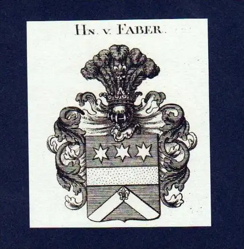 Herren von Faber Original Kupferstich Wappen Heraldik coat of arms