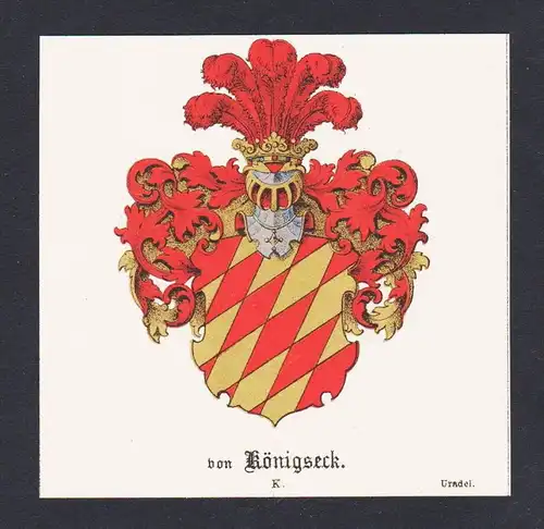 . von Königseck Wappen Heraldik coat of arms heraldry Litho