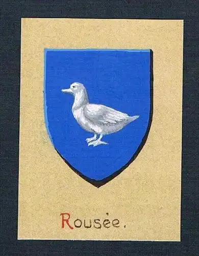 19. / 20. Jh. - Rogier ou Roger Blason Aquarelle Wappen coat of arms Heraldik