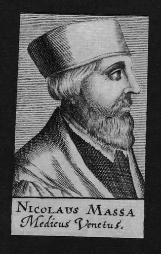 Nikolaus Massa Arzt doctor Venedig Italien Italy Kupferstich Portrait